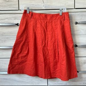 Banana Republic stunning linen skirt size 8 color- wild salmon with pockets